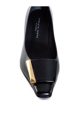 Black brushed calfskin leather Mila pumps ROBERTO FESTA | MILANERO